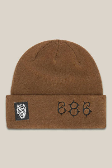 Beanie Unisex Beanie Knitted in Brown color