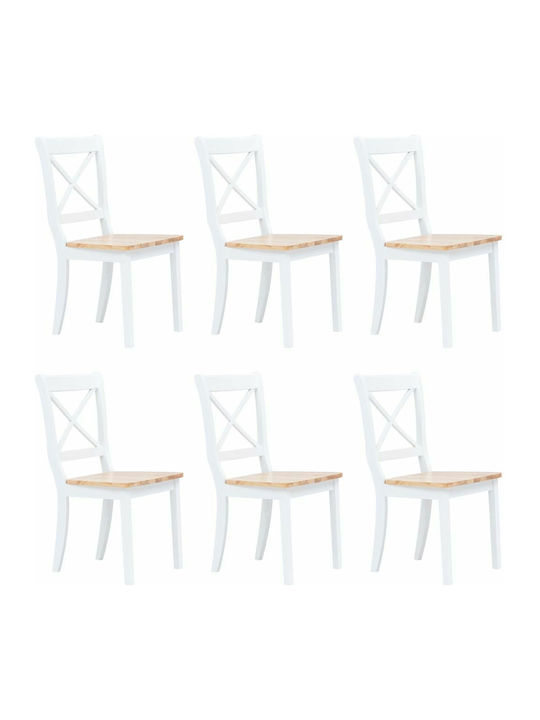 Stühle Speisesaal White - Natural 4Stück 45.5x52x90cm
