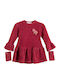 Children's Dress Long Sleeve Velvet Bordeaux