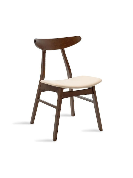 Orlean Stühle Küche Walnut / Beige 1Stück 49x53.5x78cm