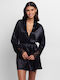 Dorina Winter Damen Satin Robe Schwarz