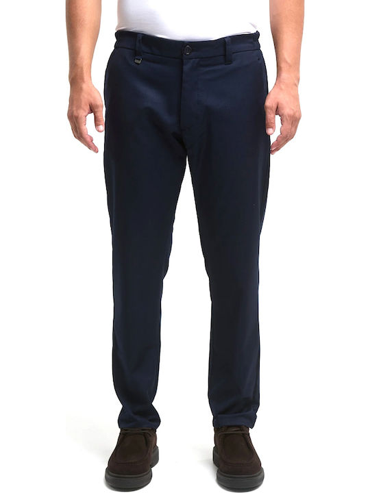 Izumo Men's Chinos Elastic in Straight Leg Style Blue