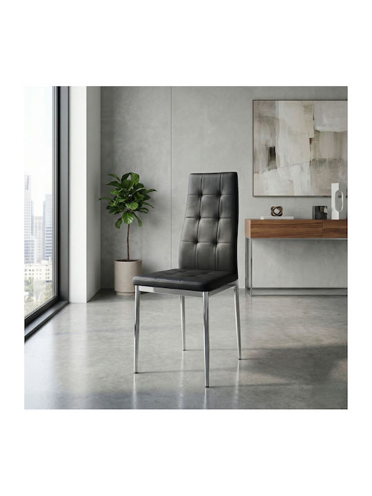 Rosa Dining Room Artificial Leather Chair Black...