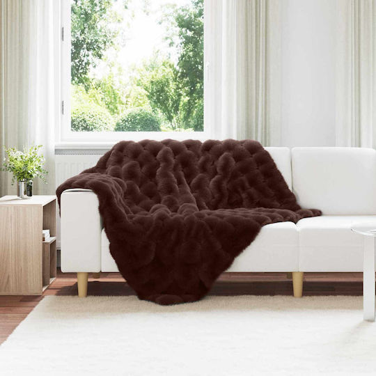 vidaXL Κουβέρτα Γούνινη Υπέρδιπλη 220x240εκ. Καμηλοπάρδαλη