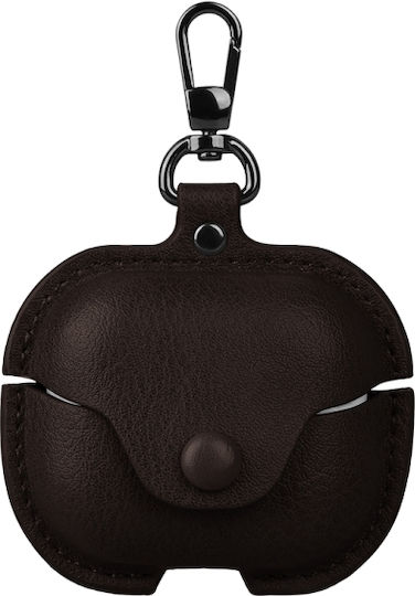 Case Leather with Hook in Brown color for Galaxy Buds3 Pro