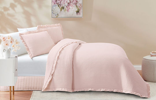 Liolios Home Armony Κουβερλί Υπέρδιπλο Pink 220x240cm