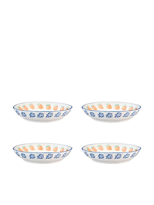 Björn Farfurie adâncă din Porțelan Multicolor cu Diametru 21.5cm 4buc