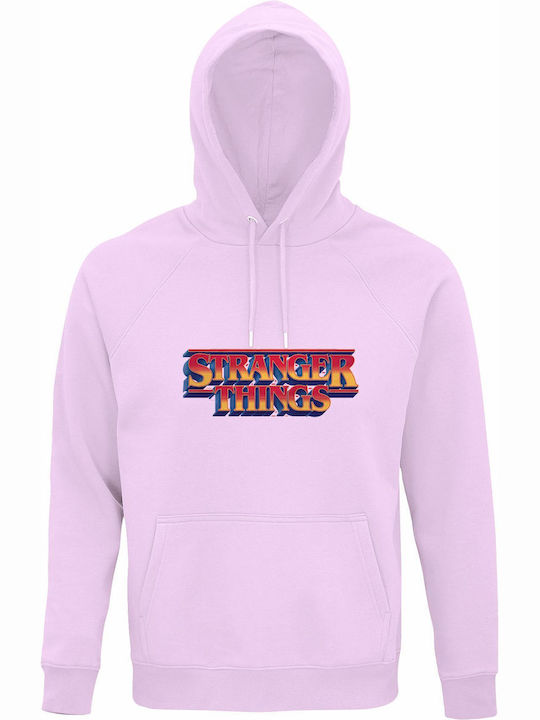 Kinder-Sweatshirt mit Kapuze Creamy Pink Stranger Things Season 5, 80's Style