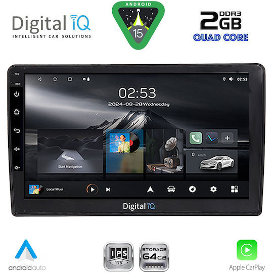 Digital IQ Car Audio System for Audi A4 2008-2015 (Bluetooth/USB/WiFi/GPS/Apple-Carplay/Android-Auto) with Touch Screen 9"