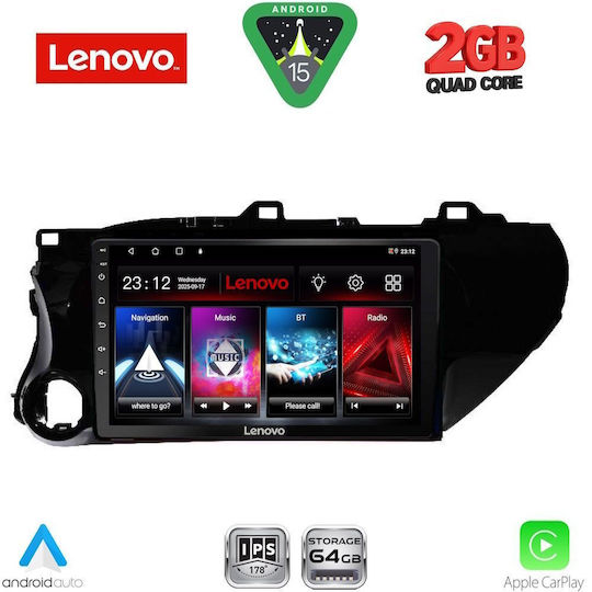 Lenovo Автомобилна Аудио Система (Блутут/USB/WiFi/GPS/Apple-Carplay/Android-Auto) с Тъчскрийн 10"
