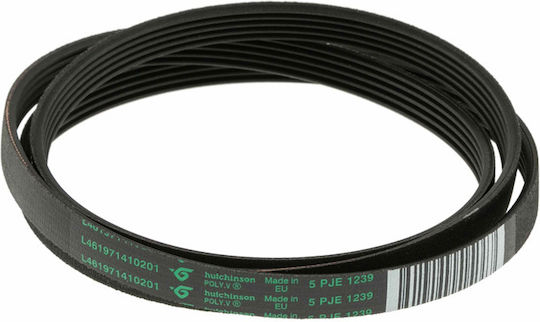 Ribbed Washing Machine Belt Delonghi Indesit Midea Whirlpool 1239 5pje