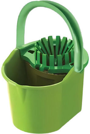 Mop Bucket with Squeezer and Wheels Plastic Capacity 18lt Red