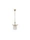 Agora Lighting Ρυθμιζόμενο Κρεμαστό Φωτιστικό Χρυσό με Κρύσταλλα για Ντουί E14 25εκ.