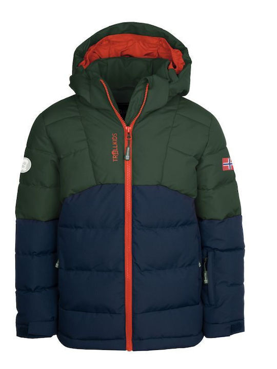 Wasserdicht Kinder Sportjacke Winddicht mit Kapuze Grün