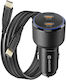 Swissten 20W 30W Power Delivery 2x USB-C Car Charger USB-C Cable Black
