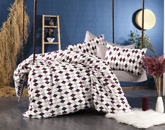 Dimcol Комплект 4бр 220x240см. Diamond 326 Бургундия