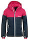Wasserdicht Kinder Freizeitjacke mit Kapuze Navy/pink