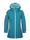Kids Quilted Long Coat with Hood Winter Blue
