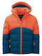 Wasserdicht Kinder Sportjacke Winddicht mit Kapuze Orange/blue