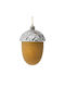 Hängend Hängendes Ornament Eichel Gold 6x10cm Set 6Stück