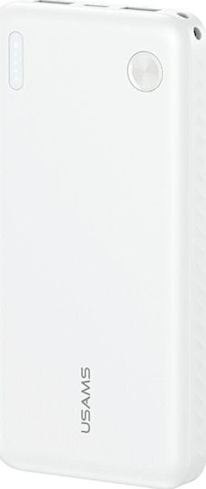 Usams PB83 Power Bank 10000mAh with 2 USB-A Ports and USB-C Port Power Delivery / Quick Charge 3.0 White
