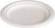 Plate 18 Cm Round Fiber Sugarcane White Informal 10887 50 Pcs
