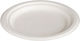 Plates 26cm Round Fiber Sugarcane White Reinforced Unprinted 44440 50 Pieces