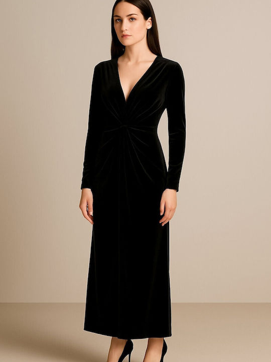 Maxi Evening Dress Velvet Black
