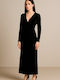 Maxi Evening Dress Velvet Black