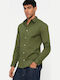 Long-sleeved Cotton Shirt Dark Greenery