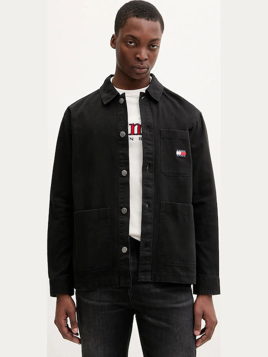 Tommy Hilfiger Baumwoll Overshirt Schwarz