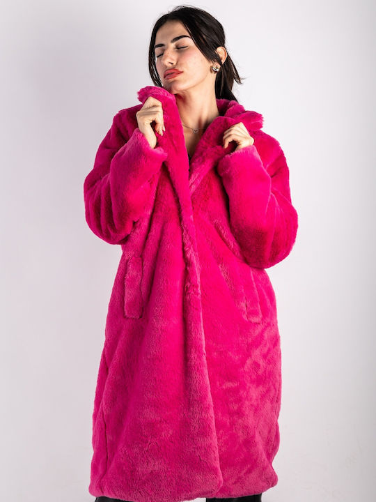 3 Desy Women's Long Fur Fuchsia