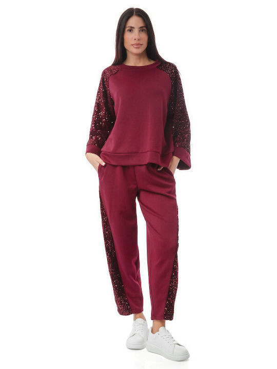 Sweatpants Set Burgundy