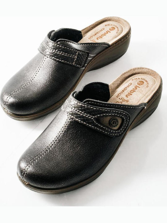 Inblu Anatomical Leather Women's Slippers Gray