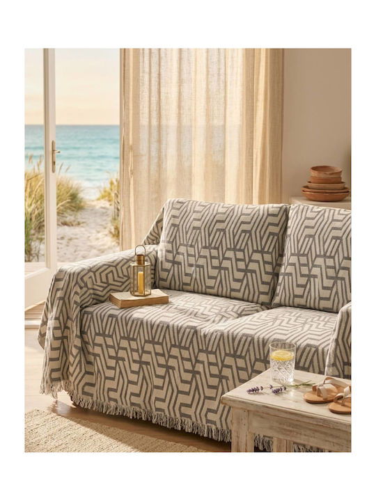 Kraft World Armchair Throw 180x180cm Light Gray TUR11-180x180-Light Gray