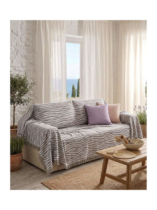 Kraft World Ριχτάρι Πολυθρόνας 180x220εκ. Γκρί Ανοιχτό