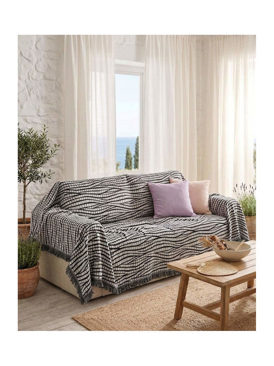 Kraft World Ριχτάρι Τριθέσιου Καναπέ 180x300εκ. Γκρί Σκούρο