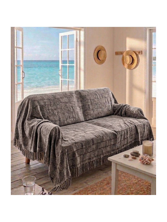 Kraft World Armchair Throw 180x180cm Gray TUR12-180x180-Gray