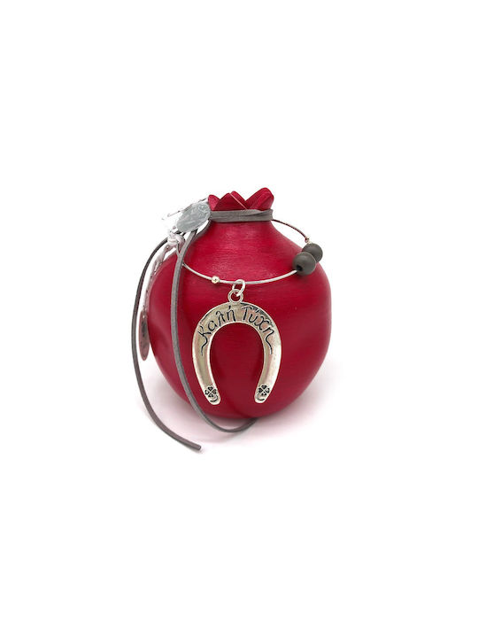 LiebeQueen Handmade Tabletop Lucky Charm Pomegranate Red Ceramic 9.5x12cm 1pcs