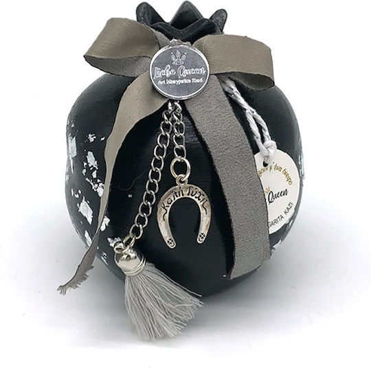 LiebeQueen Handmade Hanging Lucky Charm Pomegranate Black Ceramic 9.5x12cm 1pcs