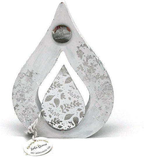 LiebeQueen Handmade Tabletop Lucky Charm with Wishes Silver made of Wood 1pcs