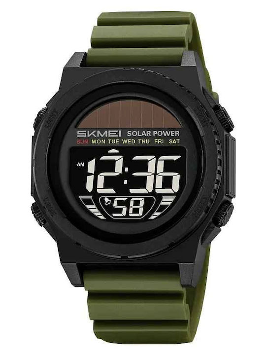 Skmei Digital Ceas de Damă cu Verde Curea din Cauciuc