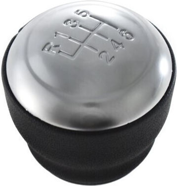 Shift Knob Gear Lever Kia Sportage '06-'10 2wd/4wd Hyundai Tucson '04-'10 6 Speed-r123456 Leather Silver Gzb-ka-901