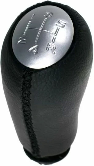 Shift Knob Gear Lever Renault Clio III Megane II Kangoo II Logan Sandero 5 Speeds Silver Leather Gzb-re-905