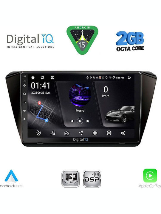 Digital IQ Car Audio System for Skoda Superb 2015-2023 (Bluetooth/USB/WiFi/GPS/Apple-Carplay/Android-Auto) with Touch Screen 10"
