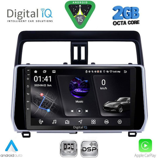 Digital IQ Sistem Audio Auto pentru Toyota Croazieră pe uscat 2019-2023 (Bluetooth/USB/WiFi/GPS/Apple-Carplay/Android-Auto) cu Ecran Tactil 10"