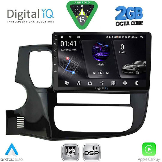 Digital IQ Car Audio System for Mitsubishi Outlander 2013-2020 (Bluetooth/USB/WiFi/GPS/Apple-Carplay/Android-Auto) with Touch Screen 10"