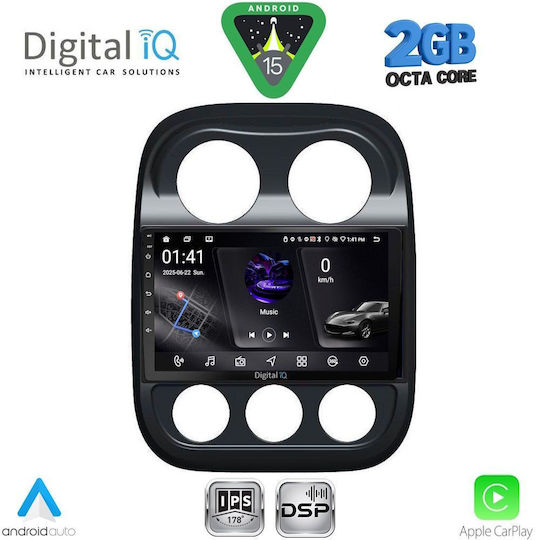 Digital IQ Car Audio System for Jeep Compass / Patriot 2007-2016 (Bluetooth/USB/WiFi/GPS/Apple-Carplay/Android-Auto) with Touch Screen 10"