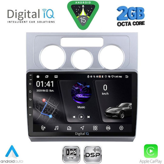 Digital IQ Car Audio System for Volkswagen Touran 2003-2010 with A/C (Bluetooth/USB/WiFi/GPS/Apple-Carplay/Android-Auto) with Touch Screen 10"