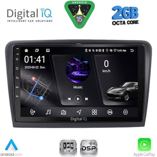 Digital IQ Car Audio System for Skoda Superb 2008-2015 (Bluetooth/USB/WiFi/GPS/Apple-Carplay/Android-Auto) with Touch Screen 10"